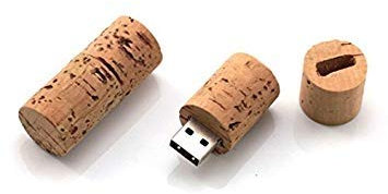 Vasara Memoria USB Tapón Botella Vino Corcho 4GB - Detalles Originales Invitados de Bautizo, Regalos Comuniones y Recuerdos para Cumpleaños