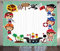 ABAKUHAUS Party Rustikaler Gardine, Pirate Kinder Schiff, Schlafzimmer Kräuselband Vorhang mit Schlaufen und Haken, 280 x 225 cm, Grün Rot