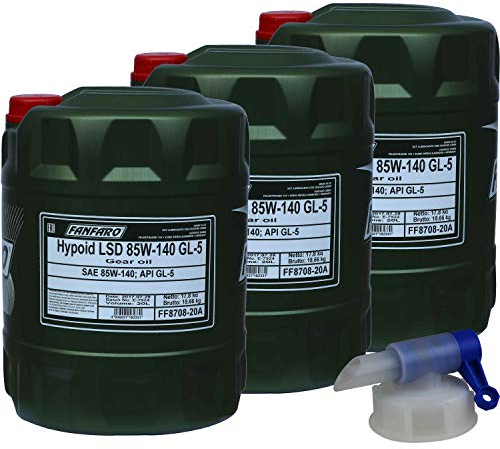60L ORIGINAL FANFARO LSD 85W-140 GL-5 API LS Getriebeöl + Auslaufhahn