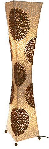 GURU SHOP Stehlampe/Stehleuchte, in Bali Handgemacht aus Naturmaterial, Capiz/Perlmutt - Modell Mambo, 110x24x24 cm