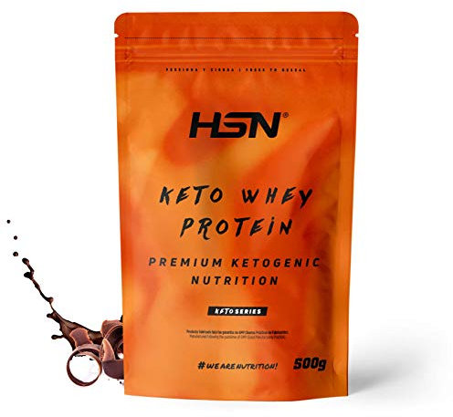 HSN Keto Whey Protein | Chocolate 500g | Aislado de Suero de Leche CFM | Ideal Dieta Cetogénica con MCT Microencapsulado + Enzimas Digezyme | No-GMO, Vegetariano, Sin Gluten ni Soja