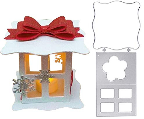 UFLF Stanzschablonen Box Stanze Laternen Metall Prägeschablonen Stanzformen Cutting Dies für DIY Scrapbooking Karten Handwerk Geschenk Homedeko
