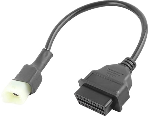 Qiilu OBD2 bis 4-poliges Diagnosestecker-Adapterkabel für Motorräder (K-Line) aus Acrylnitril Butadien Styrol in Navy oder Schwarz