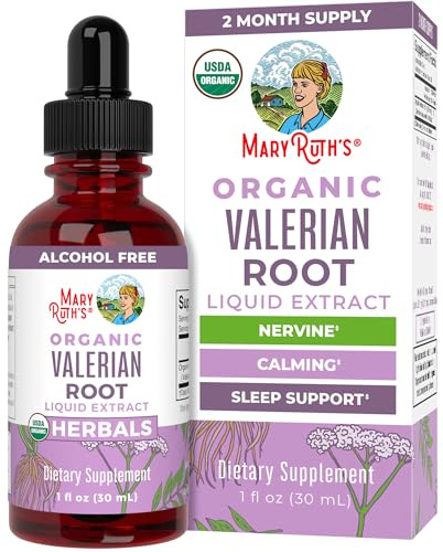 MARYRUTH'S Organics Valerian Root Liquid Drops | 2 Month Supply | Sugar Free | USDA Organic Valerian Root Drops | Support Sleep | Calm and Stress Relief | Vegan | Non-GMO | Gluten Free | 60 Servings