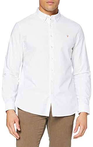 Farah Mens Long Sleeve Shirt White L