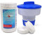 Cristal Chlor-Langzeit-Tabletten 200 g - 1 kg Eimer mit Dosierschwimmer - Langsam löslich für Pools ab 20 m³ - Hoher Aktivchlorgehalt - Langzeitdesinfektion