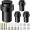 Door Stopper Cylindrical Floor Door Stop Black Rubber Door Stoppers Brushed Modern Decorative Heavy Duty Solid Doorstop Bumper Wedge Wall Protector 2.5Inch 4 Pack