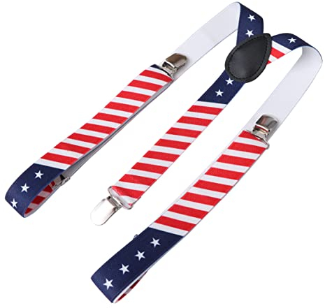 SOIMISS Straps Überhemden für Damen USA-Kleidung Herren-T-Shirts Schultergurt aussetzen elastische Unisex-Hosenträger Hosenträger Bedrucken Elastizität elastischer Clip Männer und Frauen