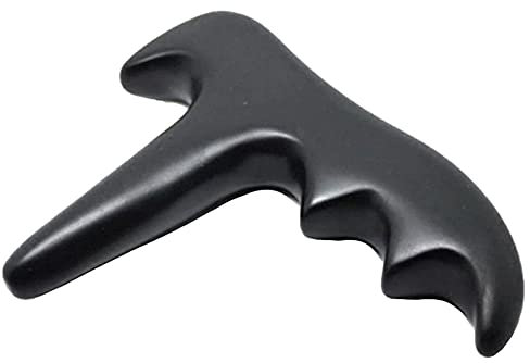 Trigger Point Massager T Type Trigger Point Natural Hot Stones Massage Black Manual Foot Massager Suitable for Pressure Point Massage Feet Neck Face Back
