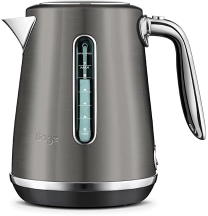 Sage - The Soft Top Luxe Quiet Electric Kettle - Fast Boil, Opens Softly, Elegant Design - 1.7 L Capacity, Cordless, 2400 W - Black Stainless Steel