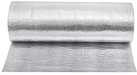 ZAURBA Selbstklebe Solierfolie Wärmereflektierende Luftpolsterfolie Isolierfolie Dämmfolie Thermofolie HeizköRper Aluminium Für Dächer Wände Und Böden Dämmfolie (Size : 1mx2m)