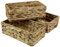 Pop-it-in-a-pelican Rectangular Water Hyacinth Small baskets storage Natural colour wicker basket shelves open Decorative gift box bathroom mini tray makeup Kitchen organiser (Small 24cm, 3x Basket)