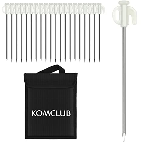 Zeltheringe 20PCS,20cm Metall Heringe Erdnägel für Zelt Vorzelt, Verzinkt mit leuchtendem Eisen Zeltheringe Stahl für Harte Böden,Zelthaken Zeltnägel Sandheringe Seil für Camping Strand