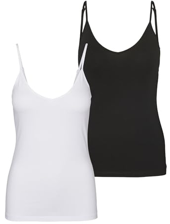 VERO MODA Women's Vmmaxi My Soft V Singlet Noos Tall Pack of 2 Top