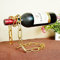 Creative Metal Chain Wine Rack,Retro Handicraft Home Decor Wine Bottle Holder (Golden)