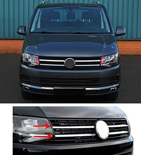 KDS Premium Chrom Edelstahl Leisten für den Serien Kühlergrill paßt für kompatibel mit VW Bus T6 Transporter Caravelle Trendline 15-19