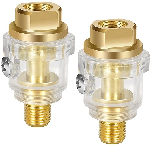 2 PCS Oiler Lubricator air Compressor, 1/4 BSP Mini in Line Air Tool, 2X Mini Oiler Lubricator Used on All air Tools.