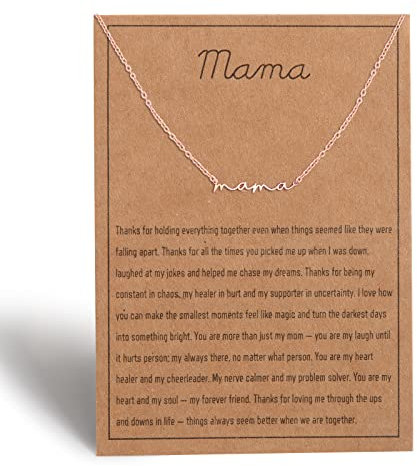 Rose Gold Mama Necklaces for Women - New Mom Gift Cute Mom Jewelry Expecting Mom Gift for Pregnant Friend, Mom to be Gifts