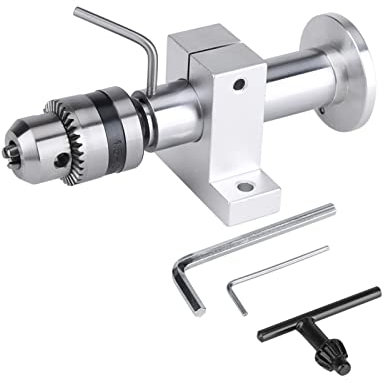 FIYO Drehmaschine Drehzentrum, Mini-Drehmaschine Teile Holzdrehmaschine Reitstock Drehmaschine Reitstock Bohrfutter Holzdrehmaschine Zubehör