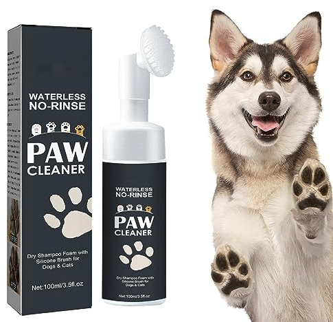 Pfotenreiniger, Haustier Fußreinigungsschaum Wasserloses mit Silikonbürste, Pfotenreiniger für Hund und Katze Pfotenreiniger Schaum, Haustier Fuß Reinigungsschaum für Hunde Katzen Füße Reinigung