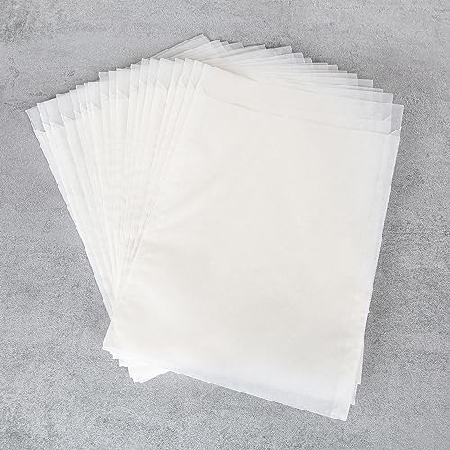 Logbuch-Verlag 100 weiße Papierbeutel leicht durchsichtig Pergamin Tüten Pergament Papier 18,5 x 23 + 3 cm Lasche