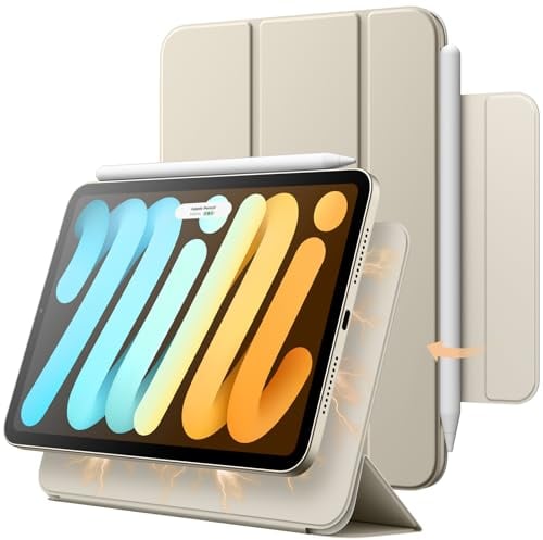 JETech Magnetische Hülle für iPad mini (A17 Pro, 2024 Modell, 7. Generation) / mini 6 (Modell 2021, 6. Generation), Schlank Case (Polarstern)