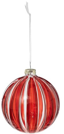 FEERIC LIGHTS & CHRISTMAS - Kugel mit Streifen 8cm Glas rot