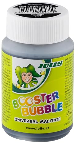 JOLLY Booster Bubble, ungiftige Universal Maltinte, Schwarz, zum Malen geeignet, auswaschbare Tinte, 100ml ausreichen für 40 Booster XL Nachfüllungen, für Kleinkinder ab 3 Jahren