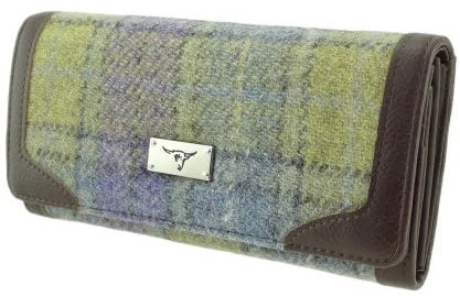 Glen Appin Harris Tweed LB2000 Bute Faltbörse für Damen, Col 112 Lilac/Lime, S, CasualH