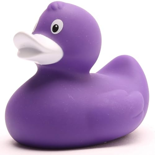 Badeente L: 8 cm - viele Farben (lila/Weiss)