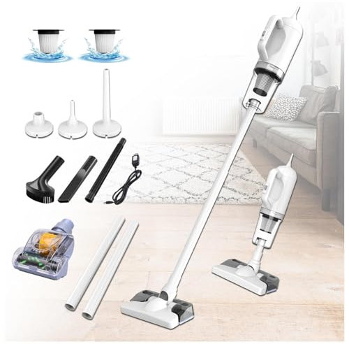 MeLtor Aspirateur Balai Laveur sans Fil 5 en 1 Compact - Léger, 35Min Autonomie, Aspirateur Balai Laveur pour Sol Dur Tapis Poils d'animaux Voiture