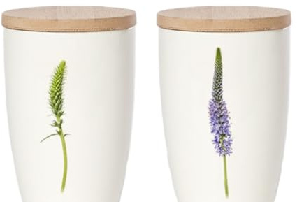 Simply Flowers - 12 - Kaffeetasse, Mit Fotomotiv: Ehrenpreis, Veronica Spicata, Deckel mit Aromaverschluß, Porzellan, 360ml, H: 12cm, D: 8cm
