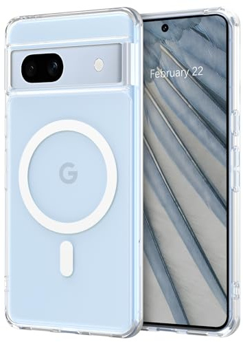 BENTOBEN Magnetische Schutzhülle für Google Pixel 7a mit Magsafe, stoßfest, Militärgrad, transparent, dünn, kratzfest, vergilbungssicher, transparent