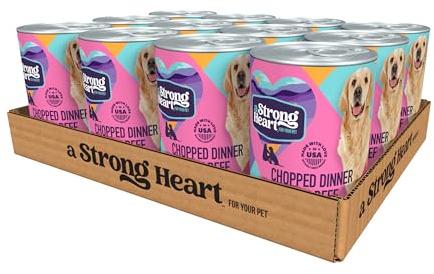 A Strong Heart Wet Dog Food, Chopped Dinner with Beef - 13.2 oz Cans (Pack of 12), Made in The USA with Real Beef