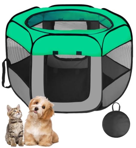 Floving Tragbares faltbares Haustier-Laufkatze Innen- / im Freiengebrauch -6 Verkleidung, wasserdicht (Grün, L, 6-Jan)