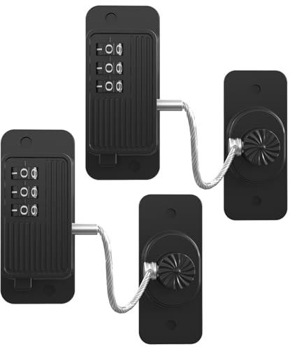 Refrigerator Lock Combination, 2 Pcs Digital Password Fridge Lock Cupboard Locks for Children, Window Restrictor Lock Children Safety Refrigerator Door Lock Fridge Lock Combination for Cupboard Fridge
