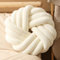 BESTXH Geknotetes Kissen, Weicher PlüSch Knotenkugelkissen, TaillenrüCkenkissen, Heimdekorativ Dekokissen FüR Schlafsofa, Kreativ Dekorative Kissen, Bequemes Rundes Kissen,Milky White,40cm