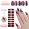 MrCuvaryas 20Stk Gel Nagellack Aufkleber, UV Gel Nagelfolie für Hände, Full Wraps Nagelaufkleber LED-Lampe Erforderlich Cured Gel Nail Strips mit Nagelfeile und Stick für Frauen (Red, 24x)