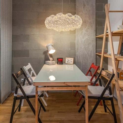 YZSJ Moderne Wolke Hängelampe LED Netz Ovale Hängelampe Höhenverstellbar Hängelampe Geeignet Für Esszimmer Wohnzimmer Schlafzimmer Café Bar Einkaufszentrum Küche(30cm)