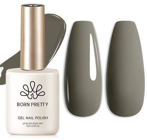 BORN PRETTY Gray Gel Nail Polish 15ml Sheer Color Gel Polish Color Gel Nail Varnish Soak Off U V Nail Lamp Nail Art Manicure Salon DIY at Home