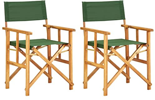 Möbelartikel-Regiestuhl 2 Stück Akazienholz massiv grün