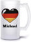 Unikatolo Bierkrug mit Name personalisiert | Deutschland Herz | Glasbierkrug individuell bedruckt | Biergeschenk für Männer zum Geburtstag Brauerei Bier brauen Pils Craft Beer