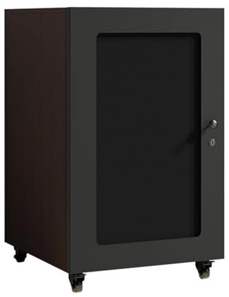 Modern Media Stand with Adjustable Shelves and Roller Design Breathable Panels for Audio Equipment Stylish Media Storage Cabinet 85cm/33.4in Audio Rack