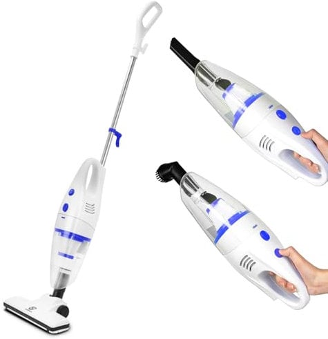 SUPERLEX Vacuum Cleaner with cable 4-in-1 Upright Bagless Vacuum, Hand-held stick vacuum cleaner 16Kpa Suction with HEPA filter for animal hair, carpet, floor 600W Blue
