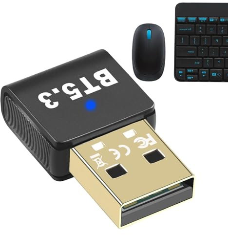 Dottduya 5.3 Adaptateur pour PC, Adaptateur sans Fil USB pour l'ordinateur | Adaptateur sans Fil USB pour PC - Plug et Lecture USB pour Le Clavier d'écoute d'ordinateur Portable