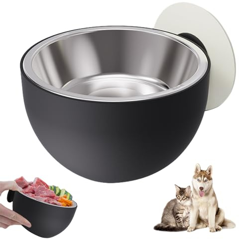 Eoixuqba Gamelles murales pour Chat - avec ventouses - Magnétique - Gain de Place - Fixation Murale - Anti-basculement - Facile à Installer