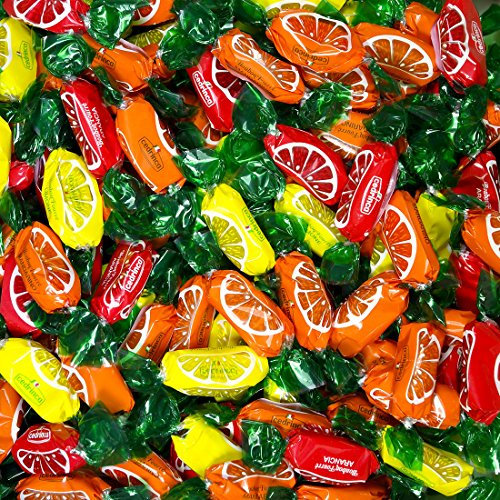 Caramelle Spicchi di Sicilia Cedrinca kg 1 - Caramelle Dure ripiene ai gusti Limone, Arancia e Mandarino - Senza Glutine