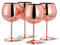 Oak & Steel - 4 Stainless Steel Large Goblet Wine Glasses, 700ml - Unbreakable Balloon Glass Gift Set for Cocktails Gin Wedding Anniversary Birthday Party (Rose Gold)
