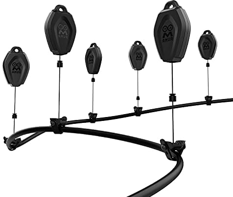 AMVR VR Cable Management for Quest 3S/, 6 Packs Retractable Ceiling Pulley System for Quest 3S/3/2/PSVR/Rift/Rift S/Valve Index/HTC Vive/Vive Pro/HP Reverb G2 Link Cable (Black)