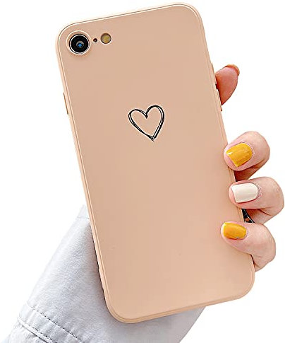 LRANKAI Compatible with iPhone 7/8/SE 2020 Case for Women Girls,Fashion Cute Love-Heart Pattern Soft Silicone Gel Case Shockproof Protective Cover for iPhone 7/8/SE 2020-Pink